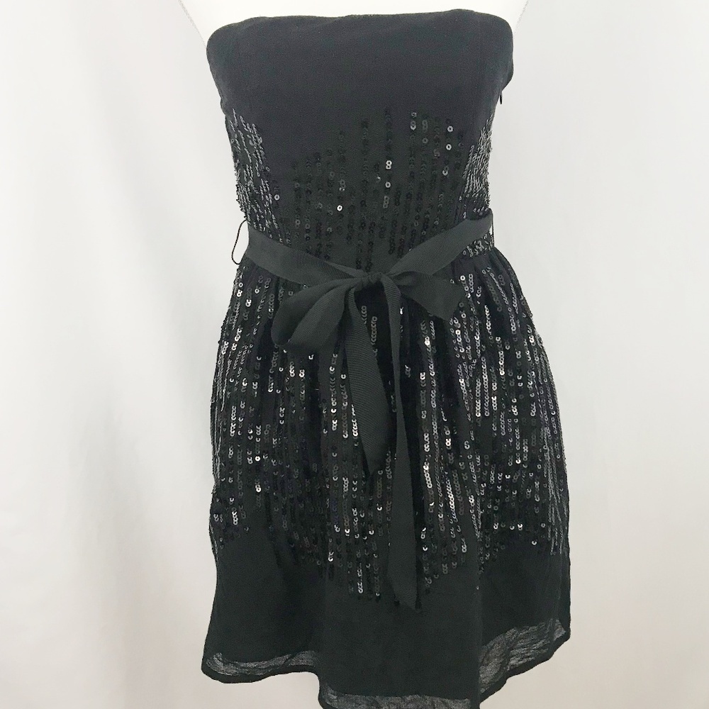 XXI Forever 21 Black Strapless Sequin Dress